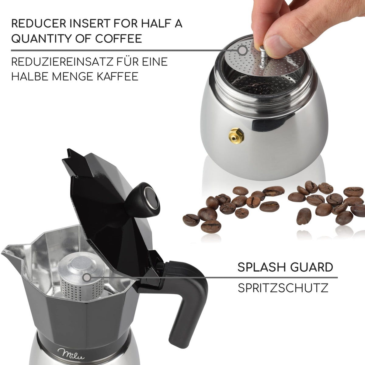 Espressokocher Induktion geeignet 3 - 9 Tassen