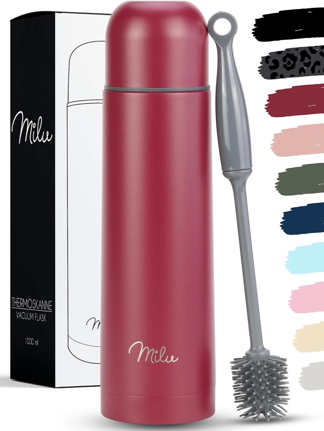 Milu Thermosflasche Thermoskanne Isolierflasche 1L, 750ml, 500ml