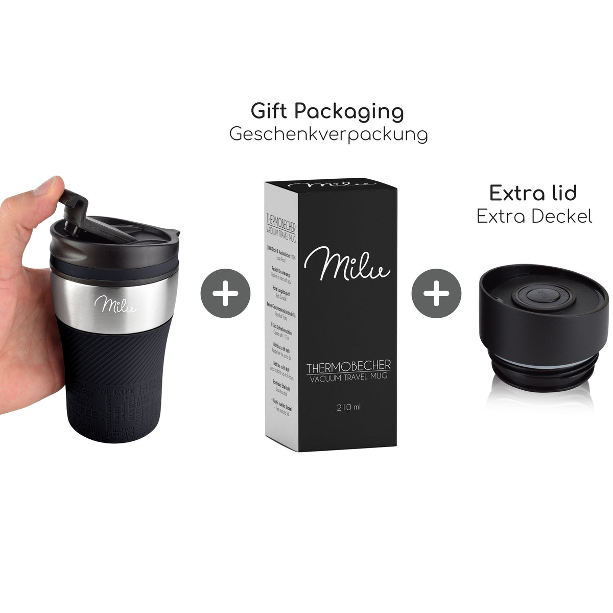 Milu Thermobecher Kaffee to go - 210ml - 100% Auslaufsicher