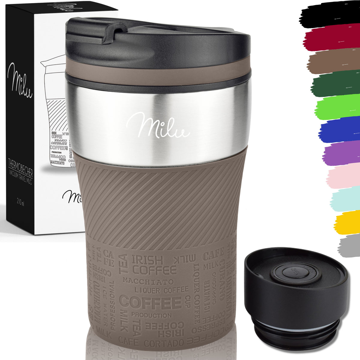 Milu Thermobecher Kaffee to go - 210ml - 100% Auslaufsicher