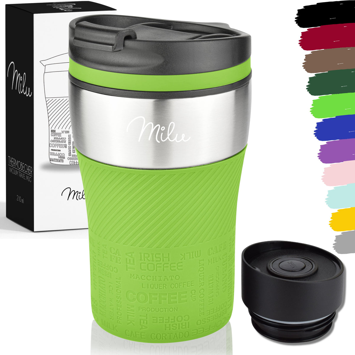 Milu Thermobecher Kaffee to go - 210ml - 100% Auslaufsicher
