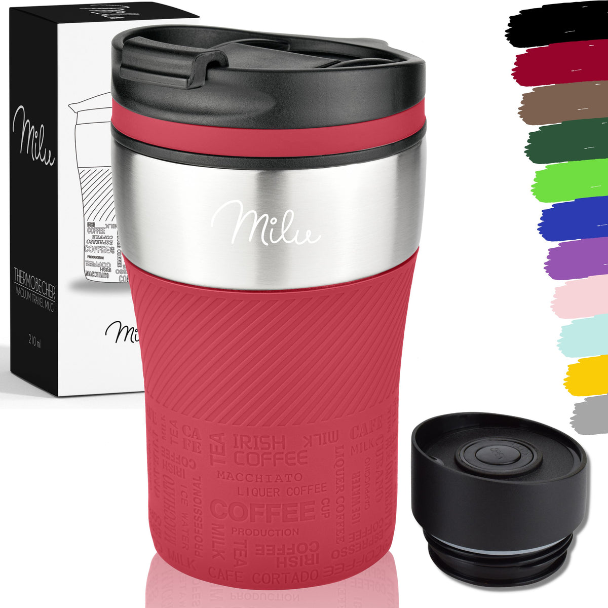 Milu Thermobecher Kaffee to go - 210ml - 100% Auslaufsicher