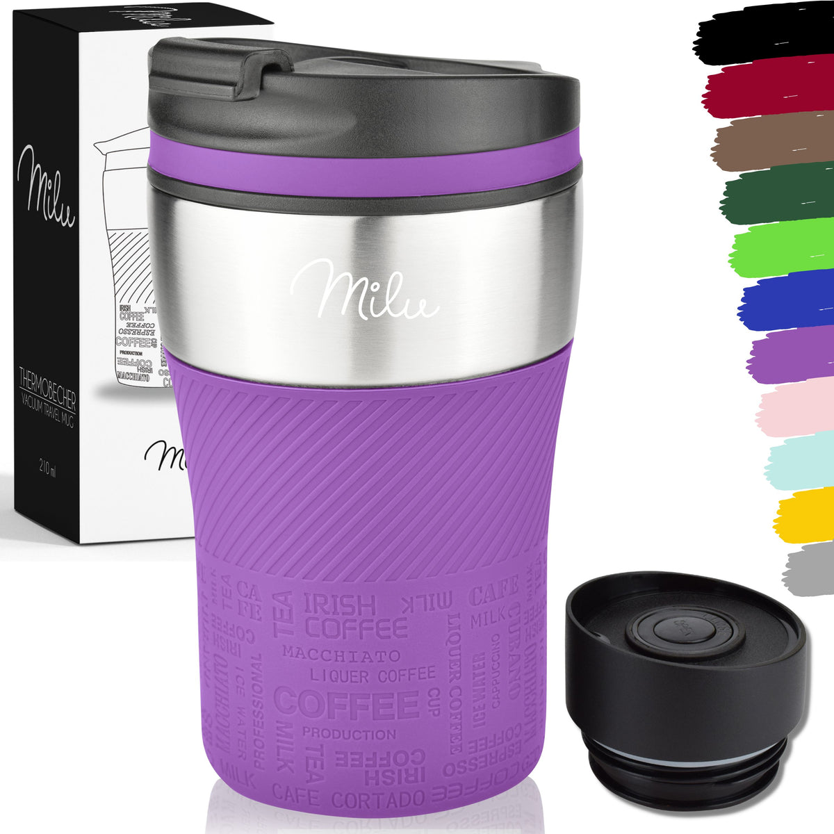 Milu Thermobecher Kaffee to go - 210ml - 100% Auslaufsicher
