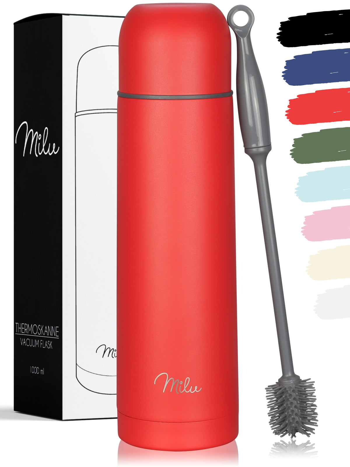 Milu Thermosflasche Thermoskanne Isolierflasche 1L, 750ml, 500ml