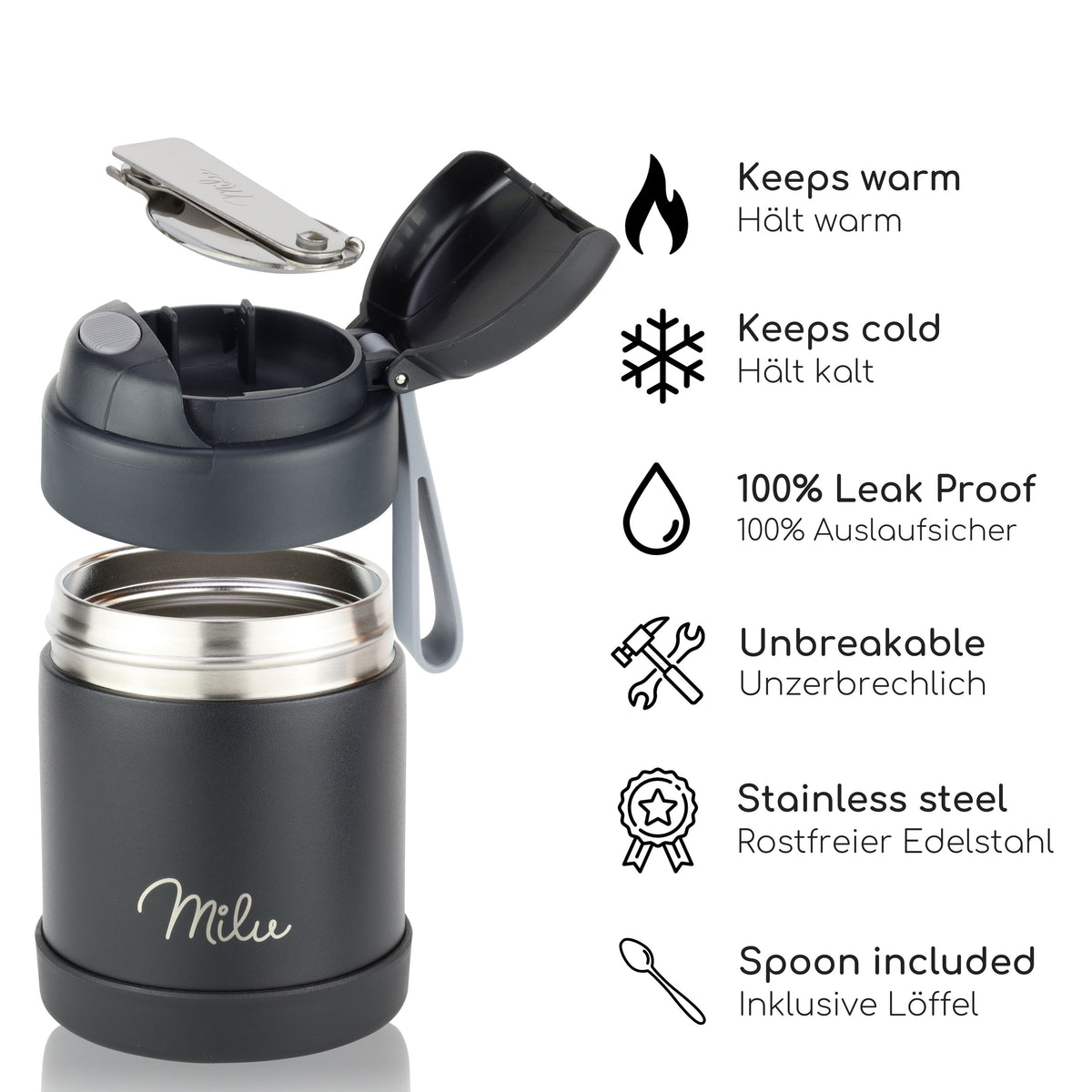 Milu® Thermobehälter für Essen Kinder (300 ml)
