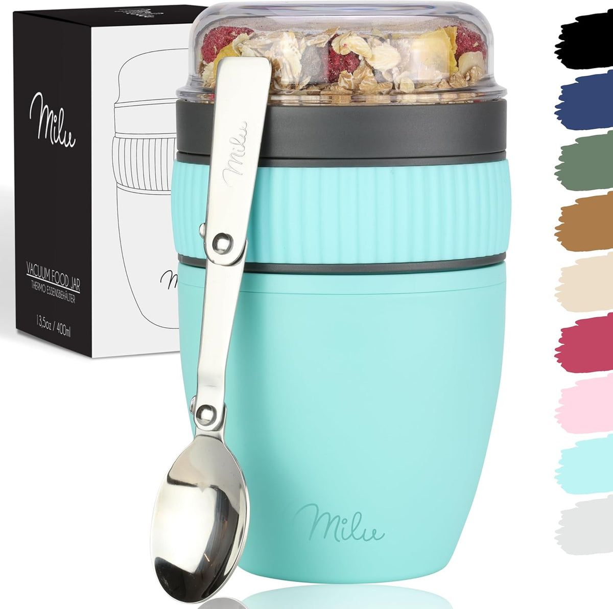 Milu Müslibecher to go, auslaufsicher, Kunststoff (400ml)