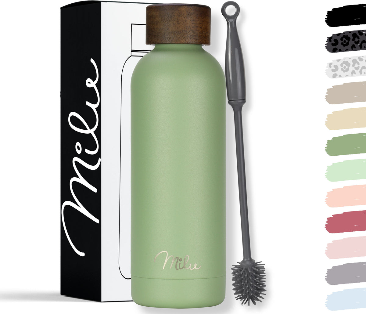 Milu isolierte, auslaufsichere Thermosflasche, Edelstahl (500 ml, 750 ml, 1000 ml)