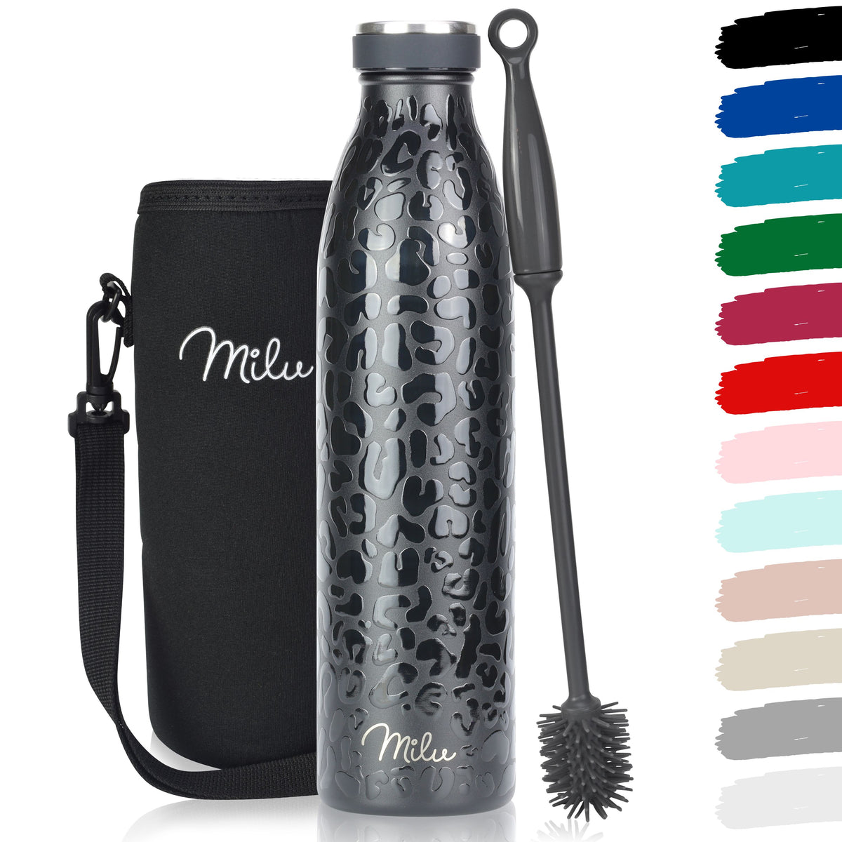 Milu Edelstahl Trinkflasche 350ml, 500ml, 750ml, 1L, 1500ml