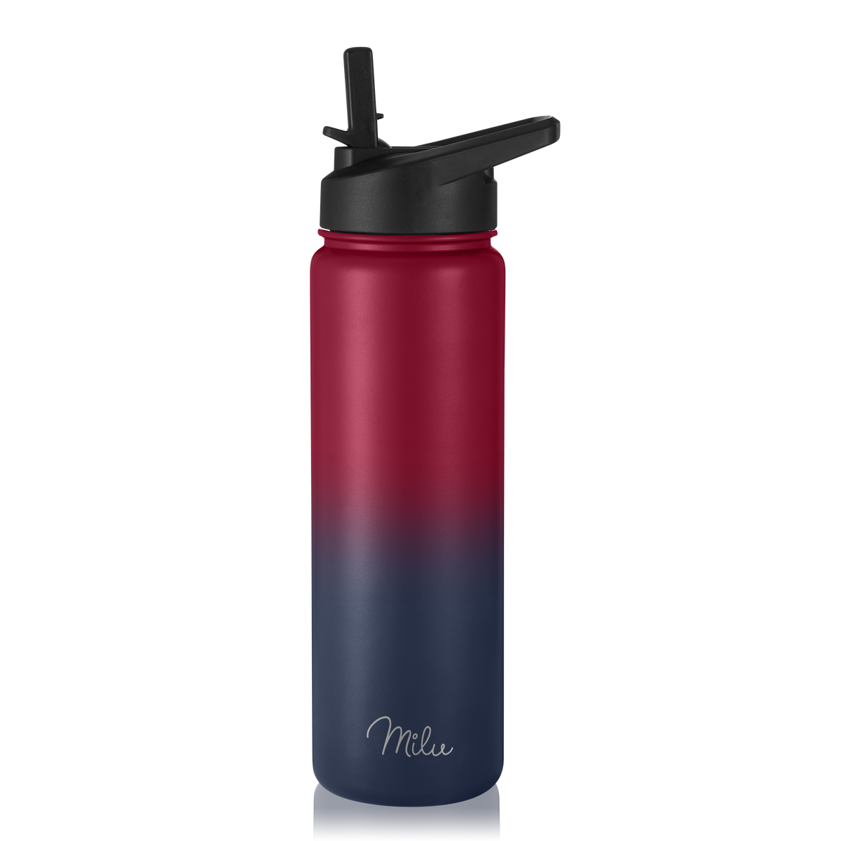 Milu Edelstahl Trinkflasche mit 3 Deckeln, auslaufsicher, isoliert, 500ml 750ml 1000ml (T7)