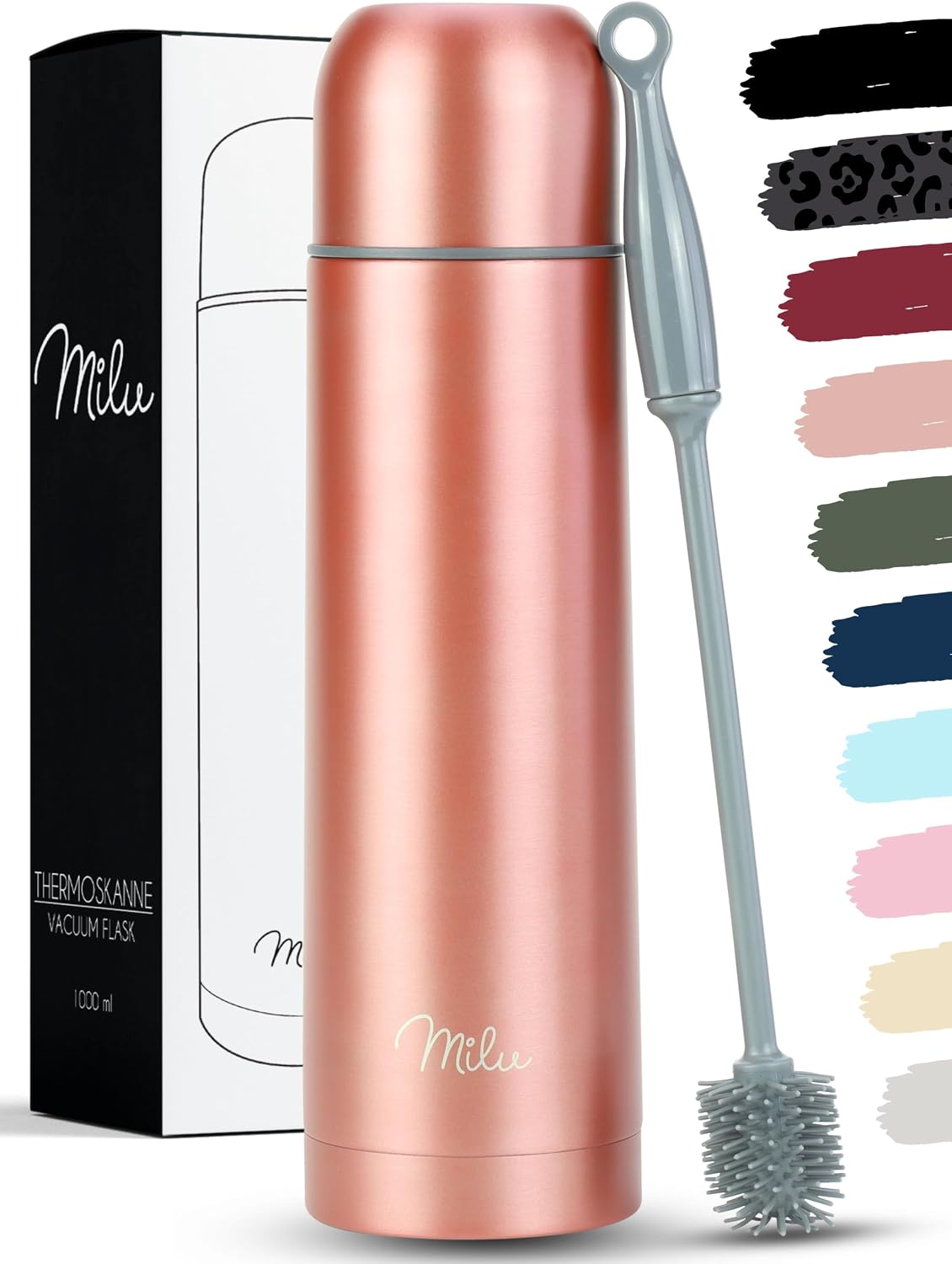 Milu Thermosflasche Thermoskanne Isolierflasche 1L, 750ml, 500ml