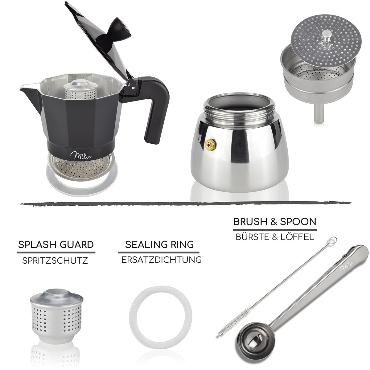 Espressokocher Induktion geeignet 3 - 9 Tassen
