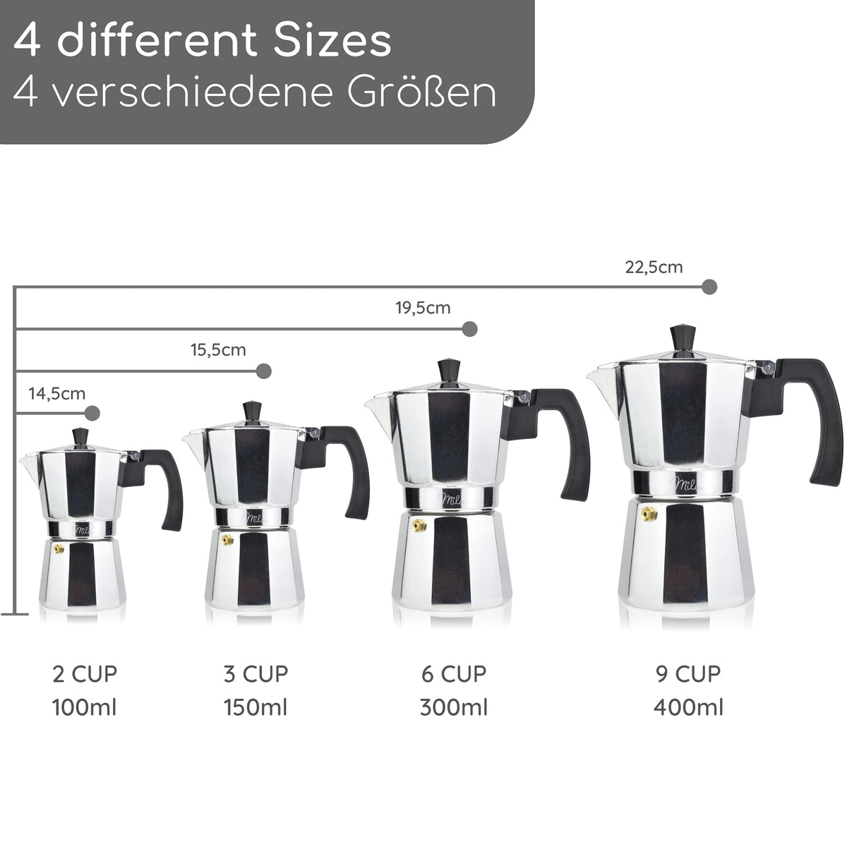 Espressokocher (No Induktion) 2 - 9 Tassen