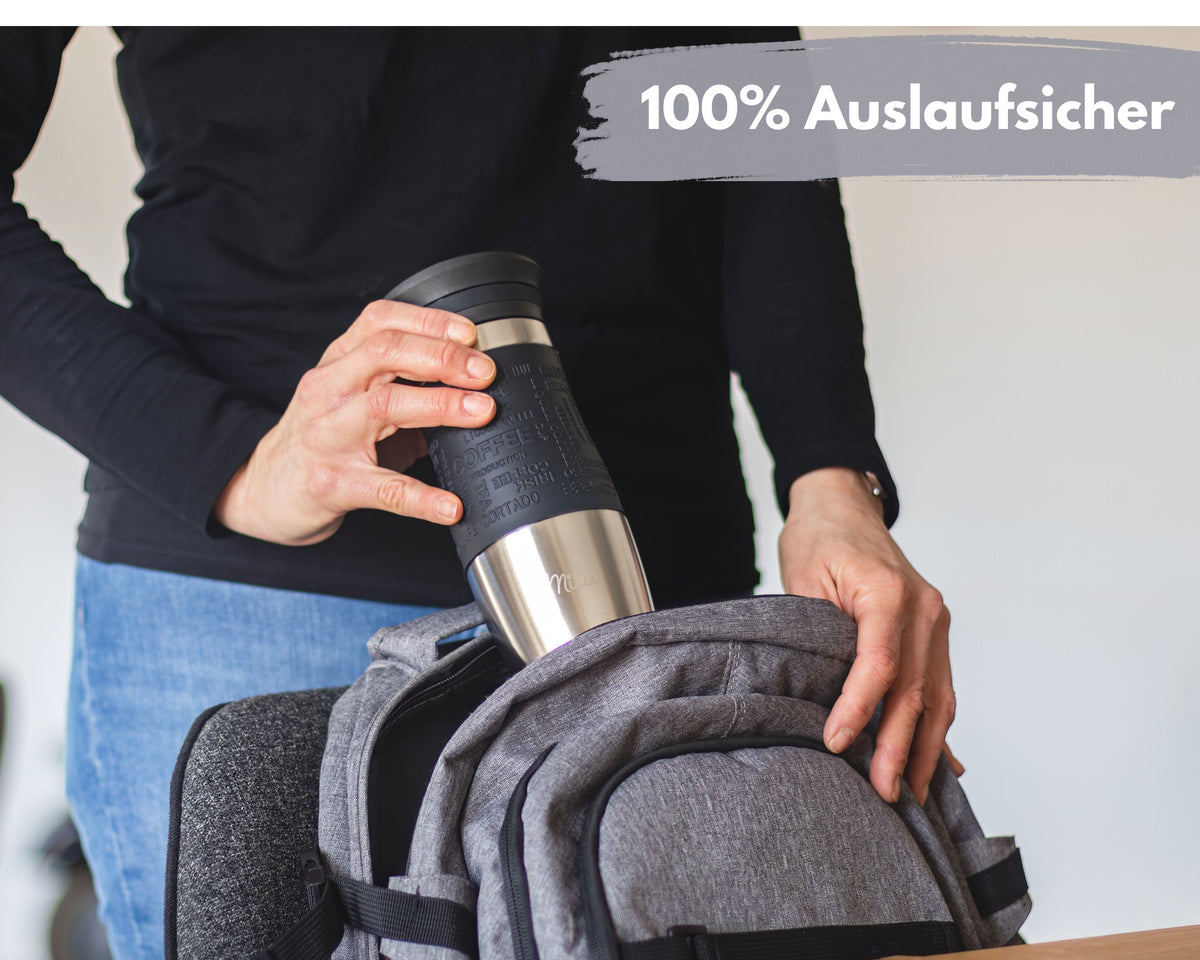 Milu Thermobecher Kaffee to go 370ml, 450ml Isolierbecher Kaffeebecher