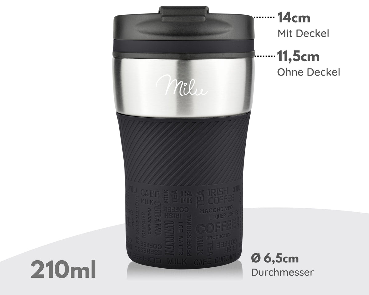 Milu Thermobecher Kaffee to go - 210ml - 100% Auslaufsicher