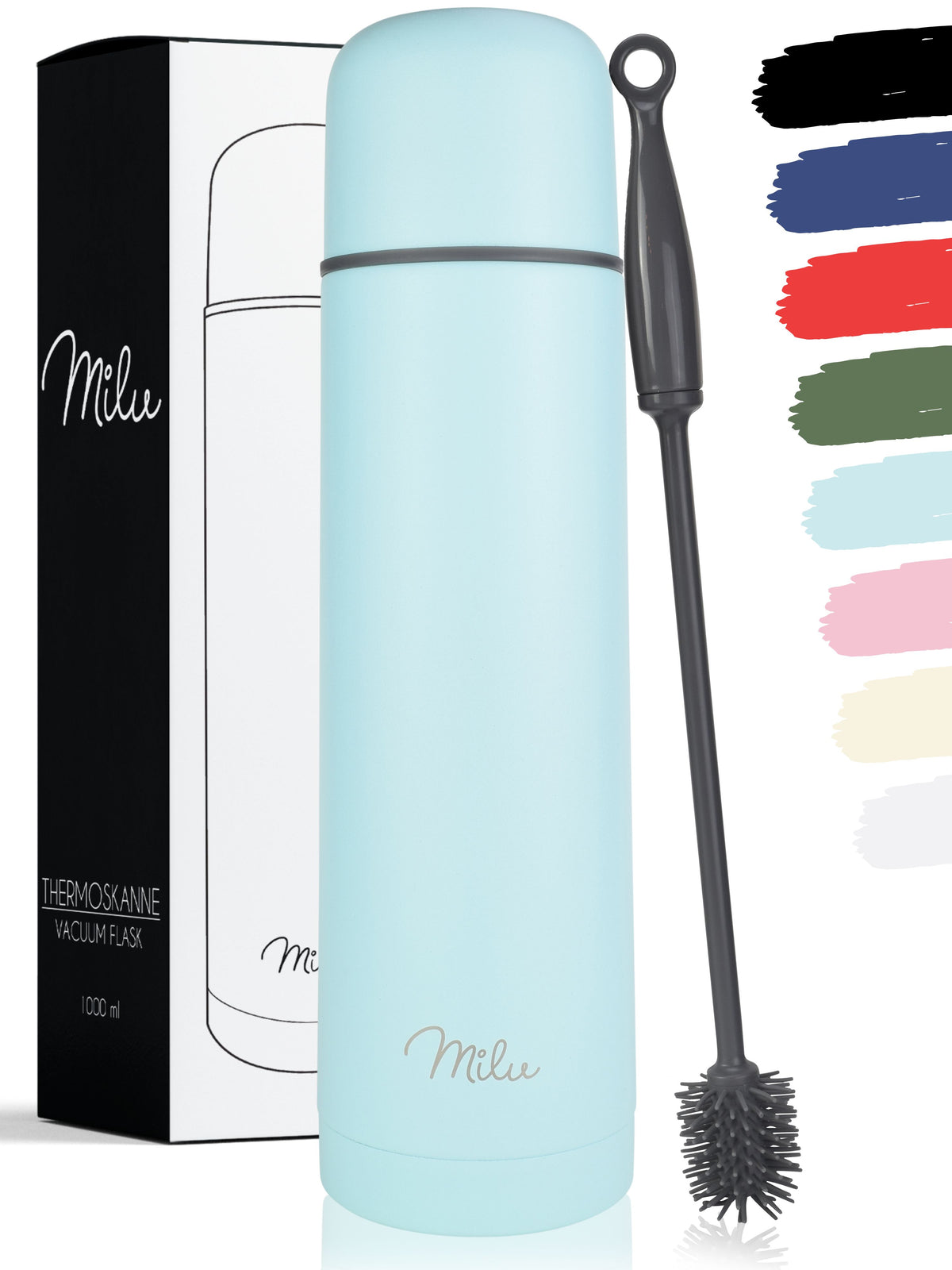 Milu Thermosflasche Thermoskanne Isolierflasche 1L, 750ml, 500ml