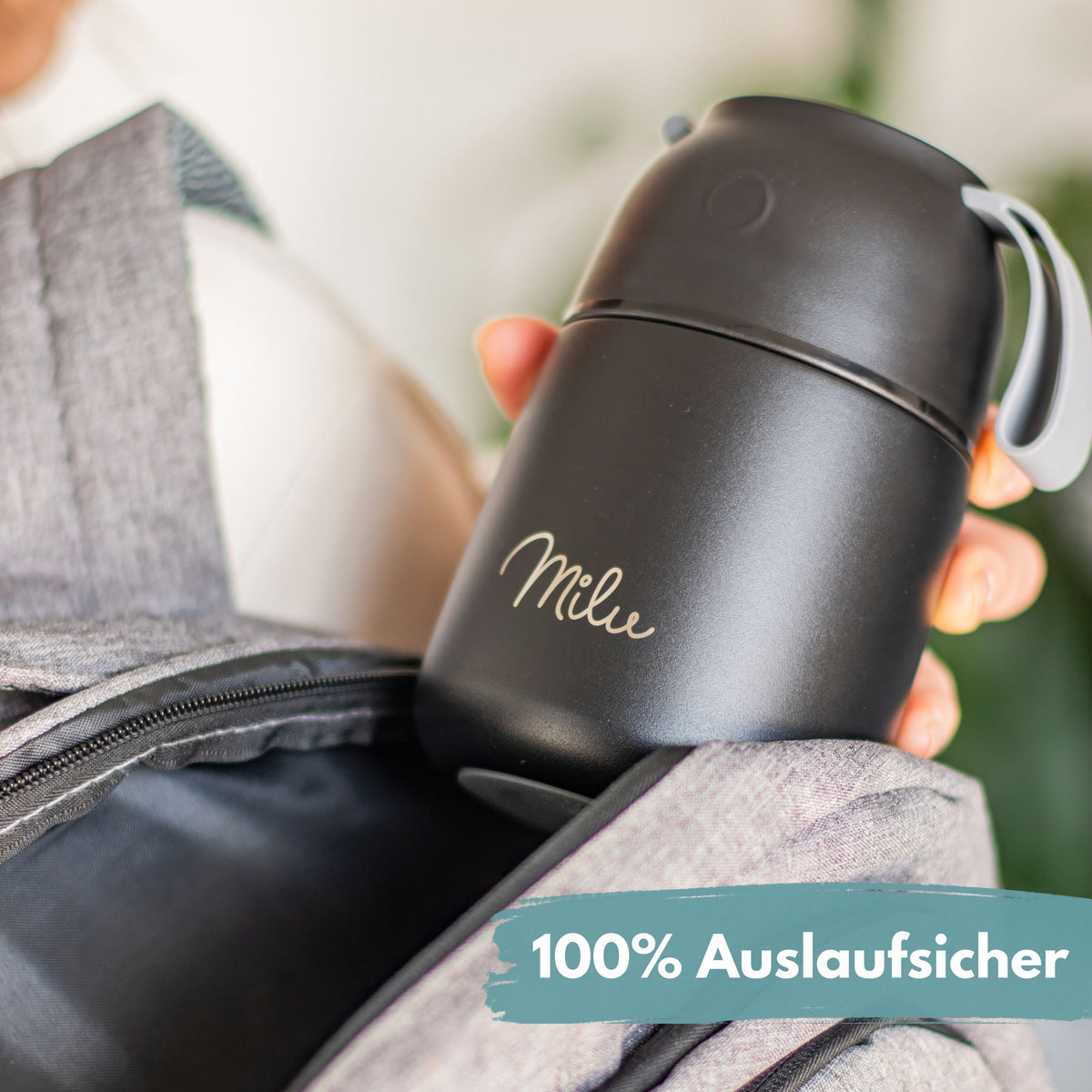 Milu® Thermobehälter für Essen, mit Löffel, auslaufsicher, isoliert (450 ml, 650 ml, 800 ml)