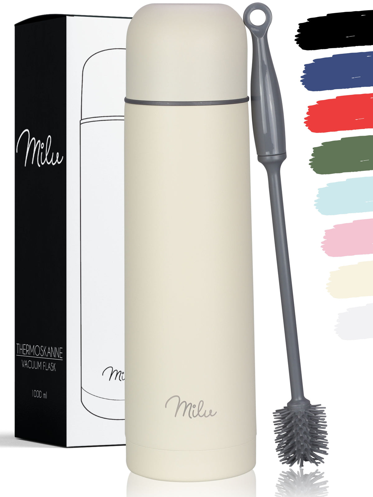 Milu Thermosflasche Thermoskanne Isolierflasche 1L, 750ml, 500ml