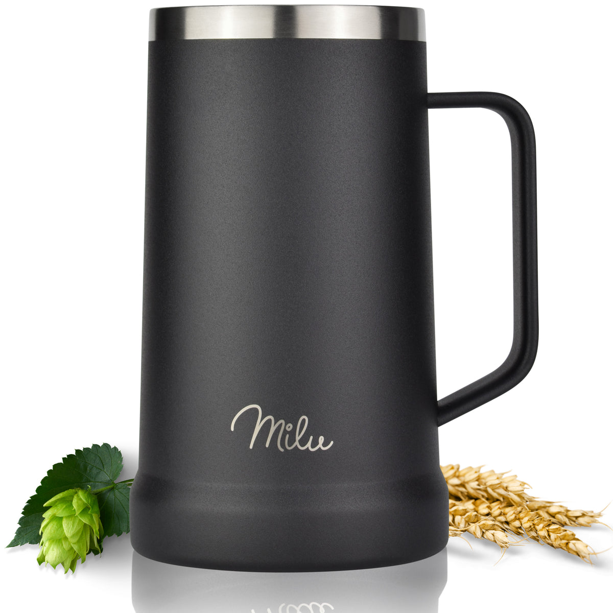 Milu Bierkrug Edelstahl isoliert mit Deckel, 700 ml