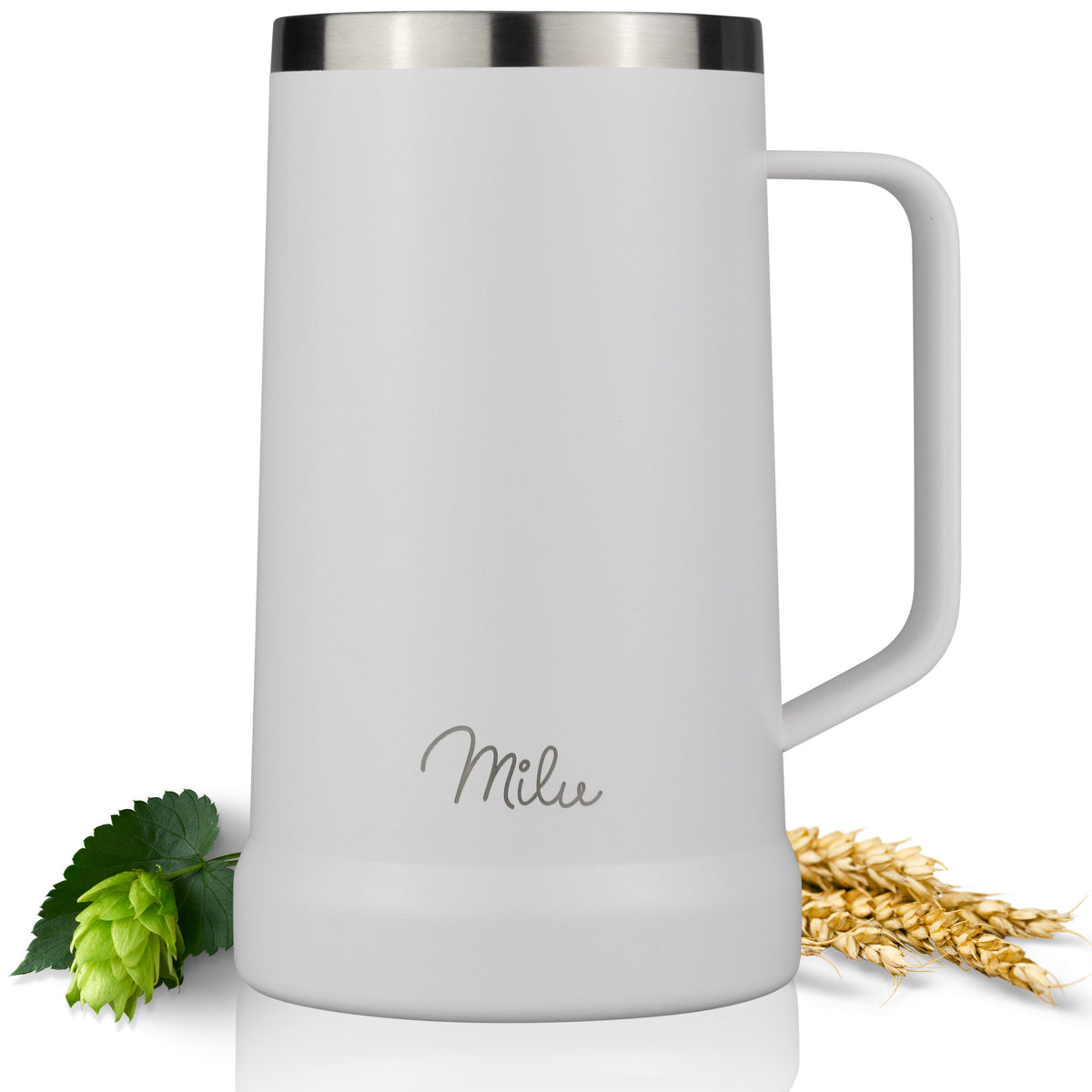 Milu Bierkrug Edelstahl isoliert mit Deckel, 700 ml