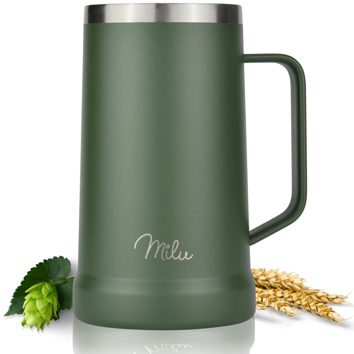Milu Bierkrug Edelstahl isoliert mit Deckel, 700 ml