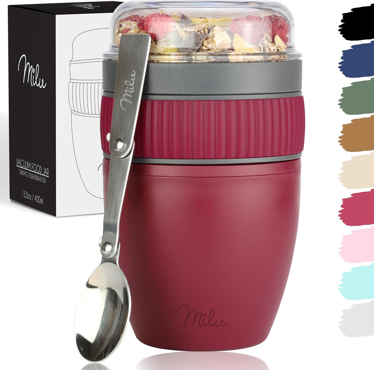 Milu Müslibecher to go, auslaufsicher, Kunststoff (400ml)