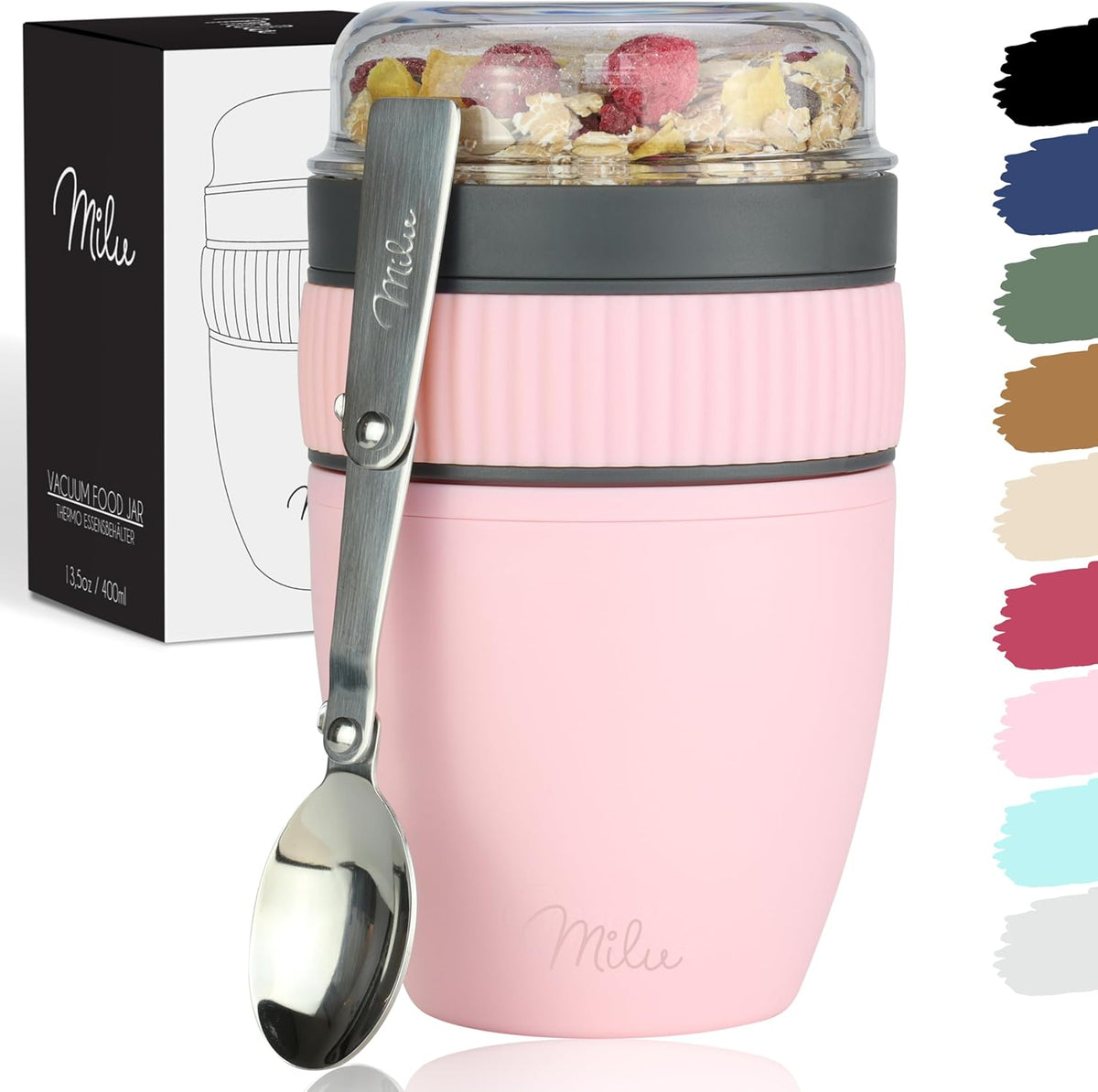 Milu Müslibecher to go, auslaufsicher, Kunststoff (400ml)