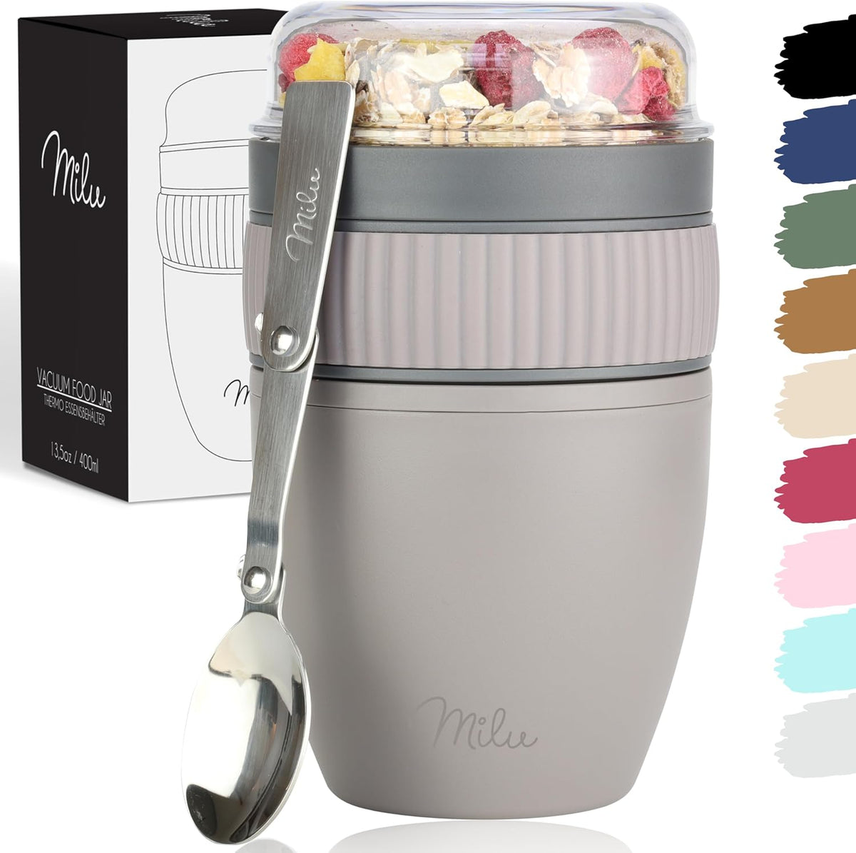 Milu Müslibecher to go, auslaufsicher, Kunststoff (400ml)