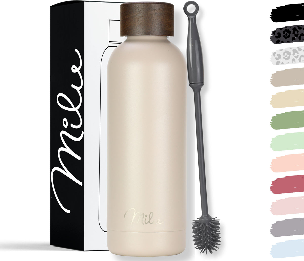 Milu isolierte, auslaufsichere Thermosflasche, Edelstahl (500 ml, 750 ml, 1000 ml)