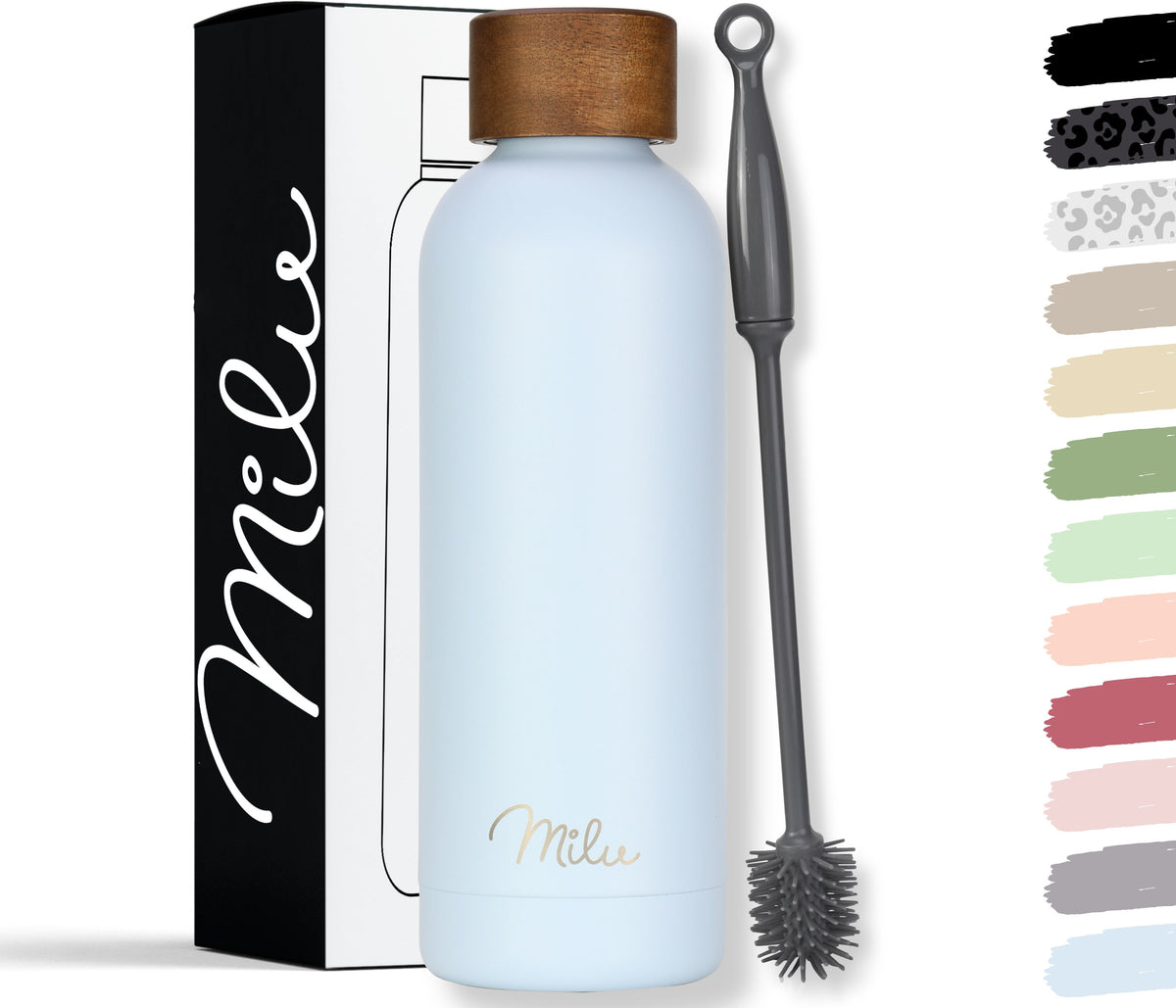 Milu isolierte, auslaufsichere Thermosflasche, Edelstahl (500 ml, 750 ml, 1000 ml)