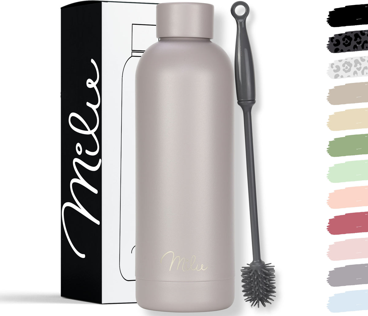 Milu isolierte, auslaufsichere Thermosflasche, Edelstahl (500 ml, 750 ml, 1000 ml)