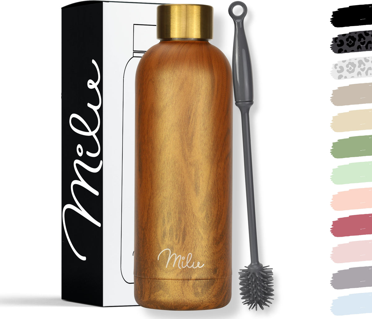 Milu isolierte, auslaufsichere Thermosflasche, Edelstahl (500 ml, 750 ml, 1000 ml)