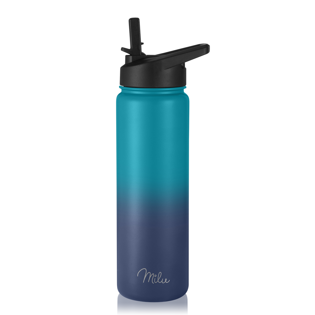Milu Edelstahl Trinkflasche mit 3 Deckeln, auslaufsicher, isoliert, 500ml 750ml 1000ml (T7)
