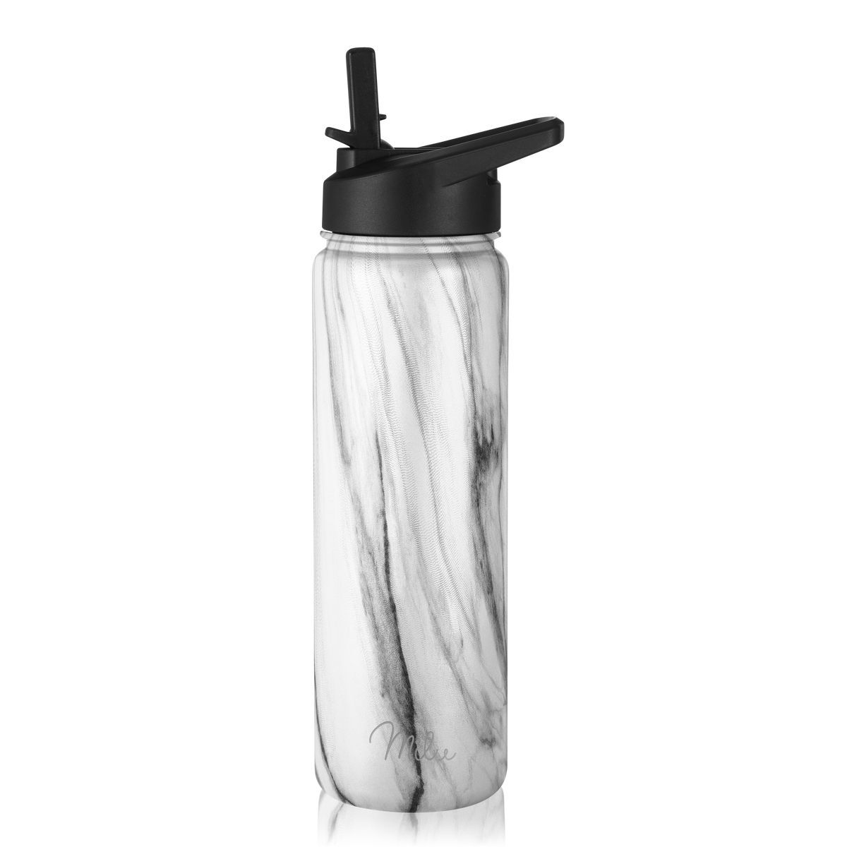 Milu Edelstahl Trinkflasche mit 3 Deckeln, auslaufsicher, isoliert, 500ml 750ml 1000ml (T7)