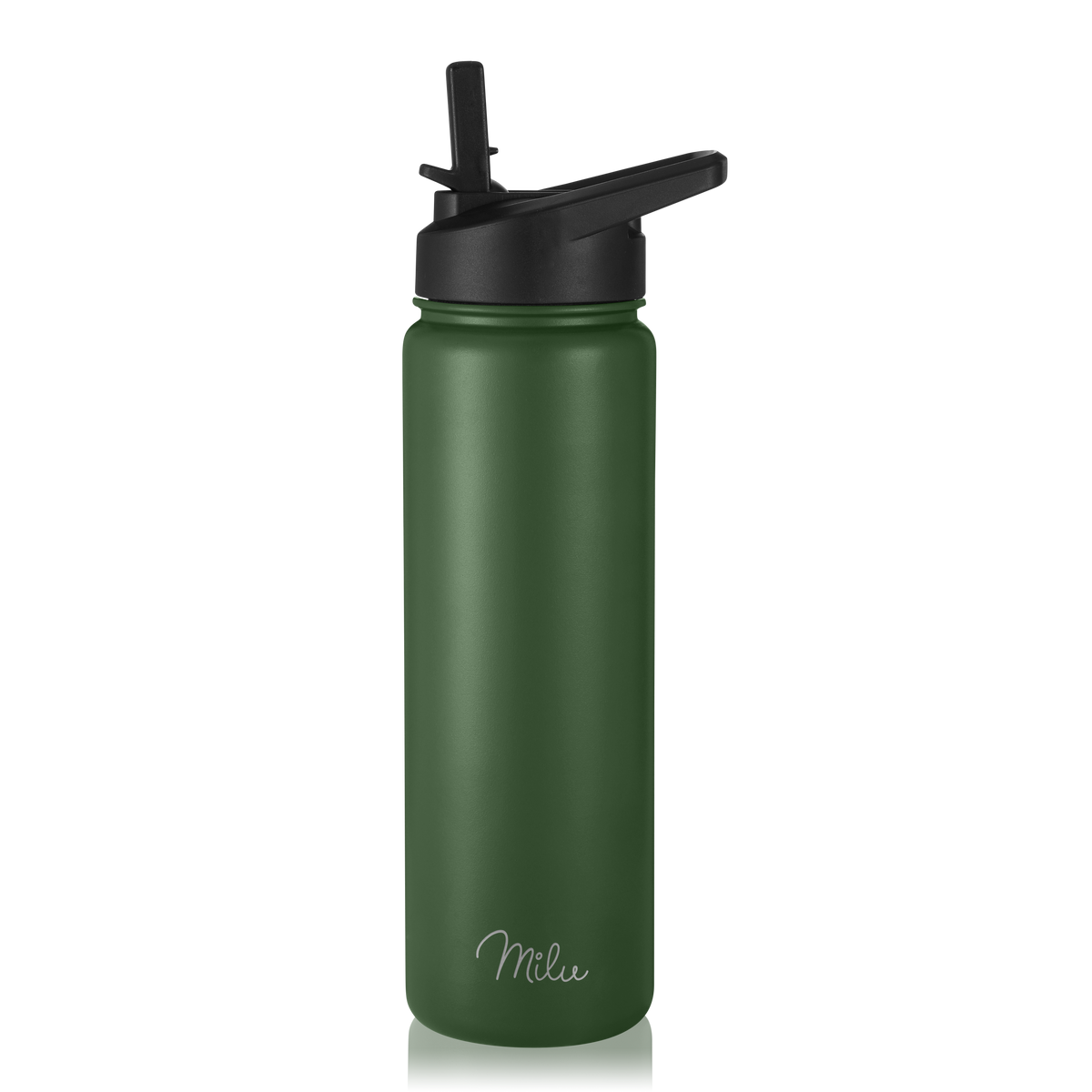 Milu Edelstahl Trinkflasche mit 3 Deckeln, auslaufsicher, isoliert, 500ml 750ml 1000ml (T7)