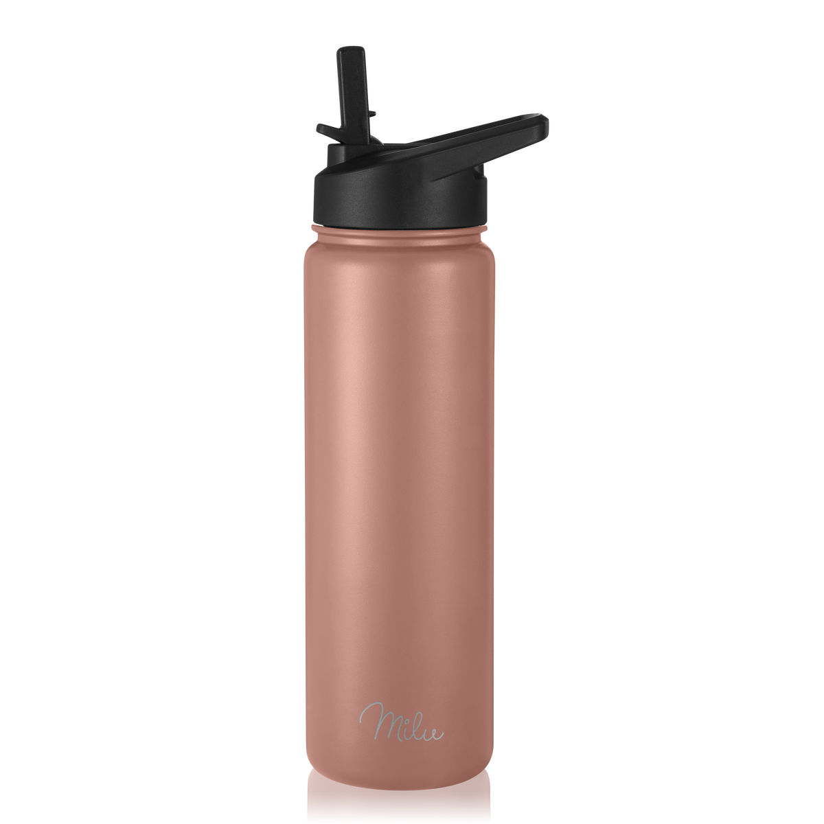 Milu Edelstahl Trinkflasche mit 3 Deckeln, auslaufsicher, isoliert, 500ml 750ml 1000ml (T7)
